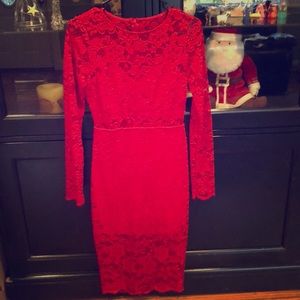 A’gaci Red Lace Dress sz S